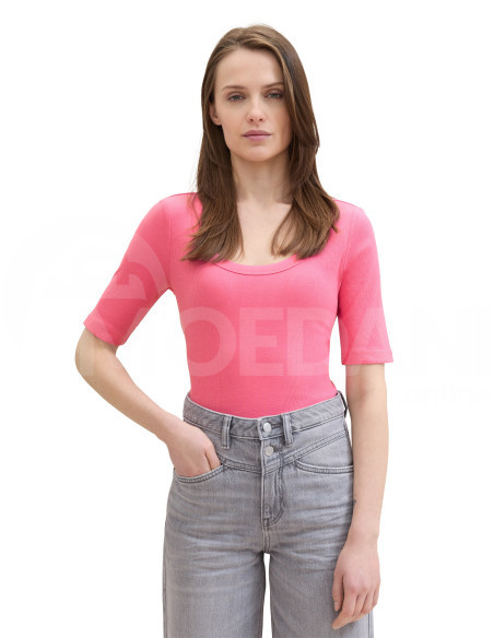 Tom Tailor - T-SHIRT RIB WIDE CREW NECK Тбилиси - изображение 3