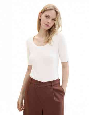 Tom Tailor - T-SHIRT RIB WIDE CREW NECK Тбилиси