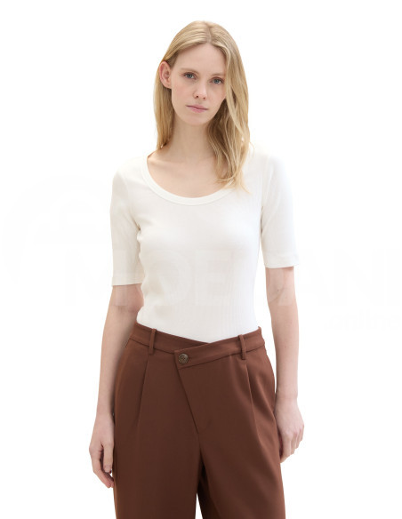 Tom Tailor - T-SHIRT RIB WIDE CREW NECK Тбилиси - изображение 1