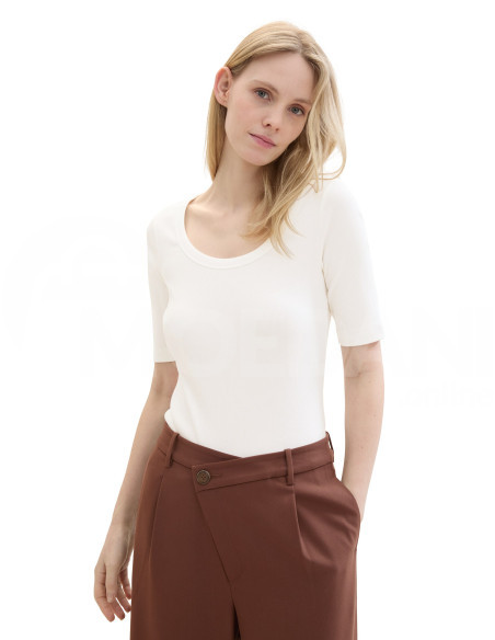 Tom Tailor - T-SHIRT RIB WIDE CREW NECK Тбилиси - изображение 3