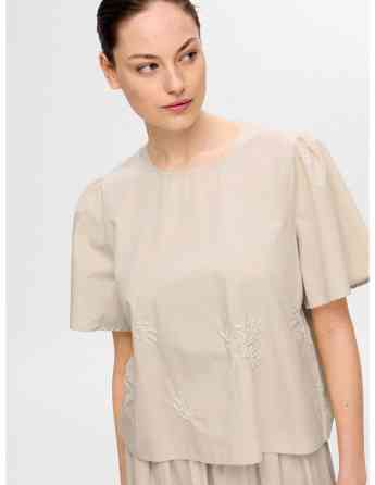 SELECTED FEMME - SLFMELLI SS O-NECK TOP B Тбилиси