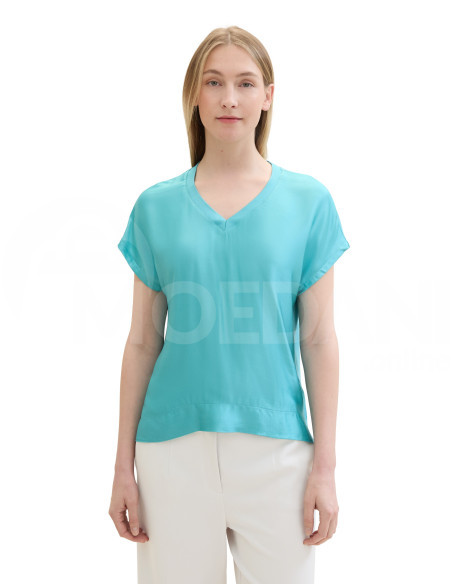 Tom Tailor - T-SHIRT V-NECK SATEEN FABMIX თბილისი - photo 1