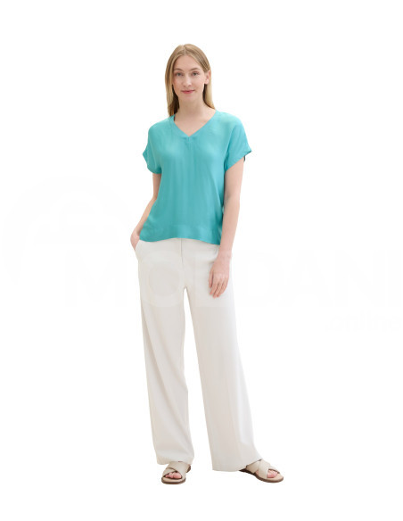Tom Tailor - T-SHIRT V-NECK SATEEN FABMIX თბილისი - photo 5