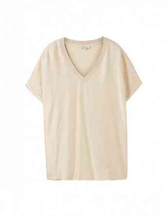 Tom Tailor - T-SHIRT V-NECK SATEEN FABMIX თბილისი