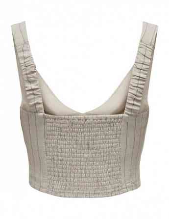 ONLY - ONLDOLA STRAP PINSTR LINEN BL TOP TLR Tbilisi