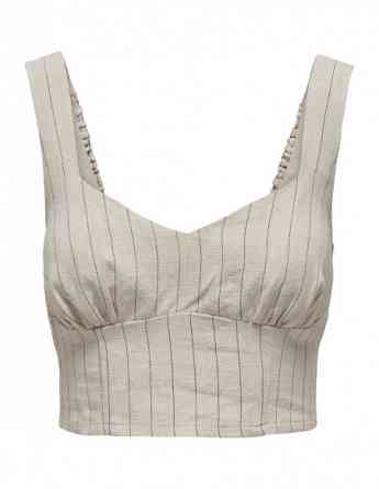 ONLY - ONLDOLA STRAP PINSTR LINEN BL TOP TLR Tbilisi