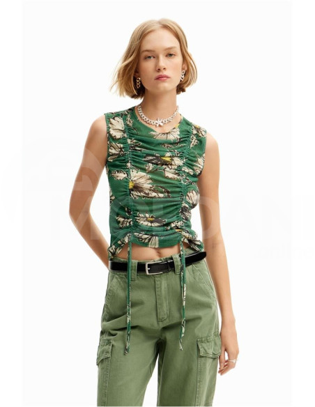 DESIGUAL - Ruched floral T-shirt თბილისი - photo 1