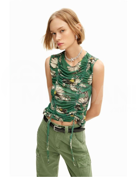 DESIGUAL - Ruched floral T-shirt თბილისი - photo 3