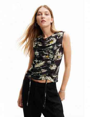 DESIGUAL - Ruched floral T-shirt Tbilisi