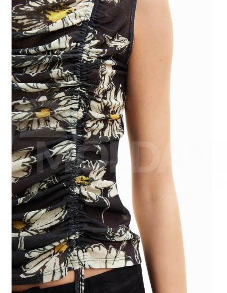 DESIGUAL - Ruched floral T-shirt თბილისი - photo 4