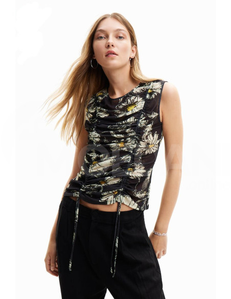 DESIGUAL - Ruched floral T-shirt თბილისი - photo 1