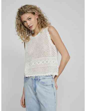VILA - VIDOLISE S/L O-NECK CROCHET KNIT TOP Tbilisi