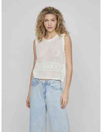 VILA - VIDOLISE S/L O-NECK CROCHET KNIT TOP Tbilisi