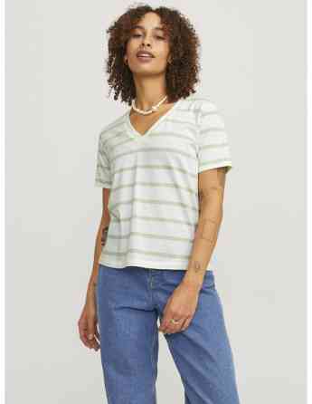 JJXX - JXANNIE REG VNECK STRIPE SS TEE JRS Tbilisi