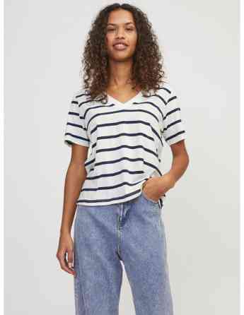 JJXX - JXANNIE REG VNECK STRIPE SS TEE JRS Tbilisi