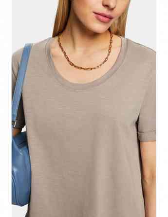 ESPRIT - Scoop Neck Slub T-Shirt Tbilisi