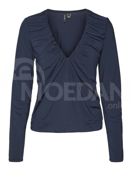 Vero Moda - VMHANNA BIANCA LS V-NECK TOP JRS POP2 თბილისი - photo 6