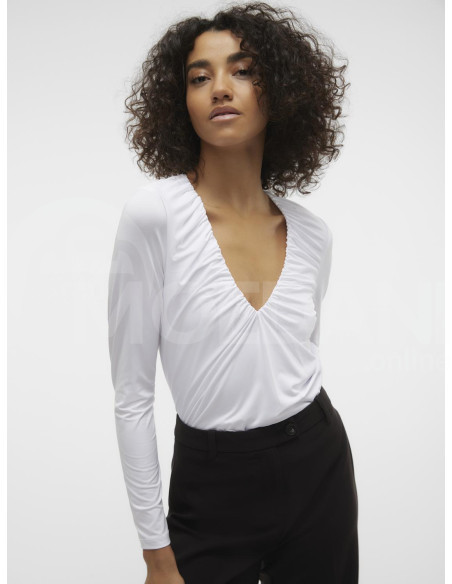 Vero Moda - VMHANNA BIANCA LS V-NECK TOP JRS POP2 თბილისი - photo 3