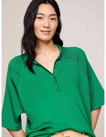 Tommy Hilfiger - RIB OVERSIZED POLO SWEATER თბილისი