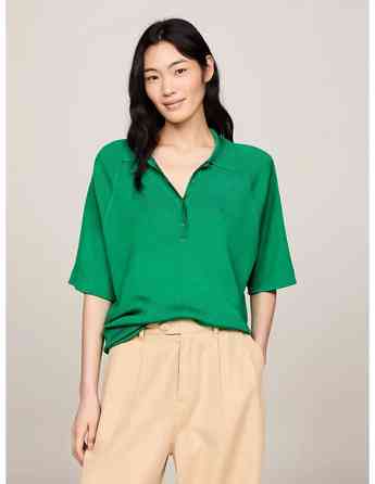 Tommy Hilfiger - RIB OVERSIZED POLO SWEATER თბილისი