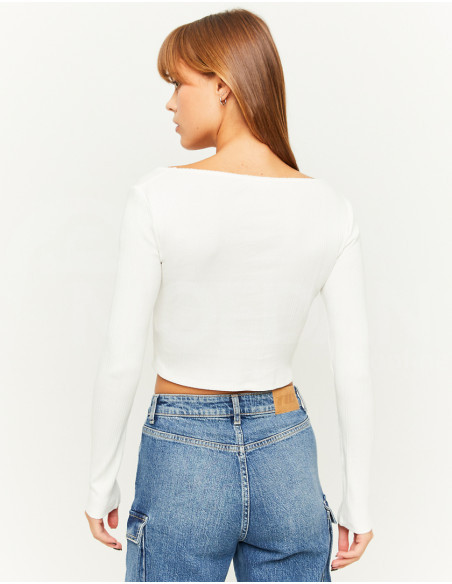 Tally Weijl - WHITE BASIC LONG SLEEVES T-SHIRT თბილისი - photo 2