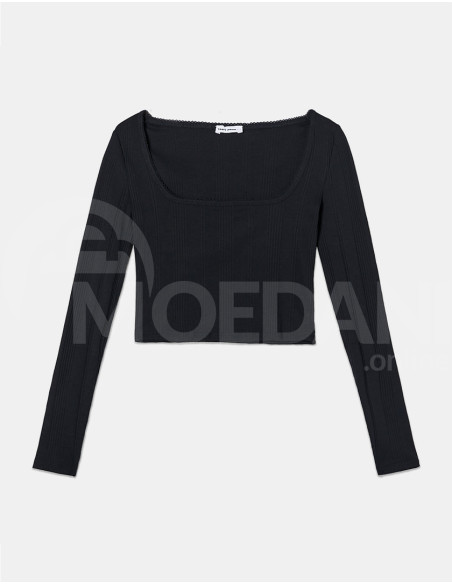 Tally Weijl - BLACK BASIC LONG SLEEVES T-SHIRT თბილისი - photo 4