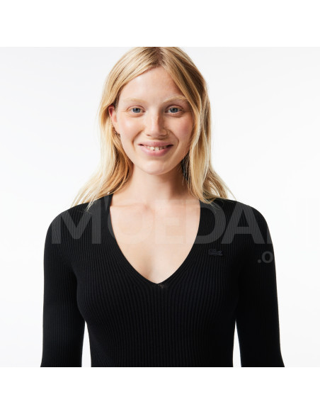 Lacoste - WOMEN'S SEAMLESS RIBBED V-NECK SWEATER თბილისი - photo 3
