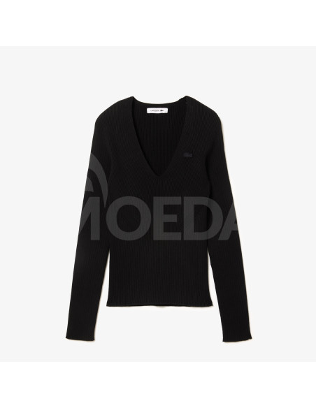 Lacoste - WOMEN'S SEAMLESS RIBBED V-NECK SWEATER თბილისი - photo 5