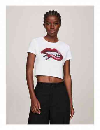 Tommy Jeans - TJW SLIM CRP WASHED TJ LIPS TEE Tbilisi