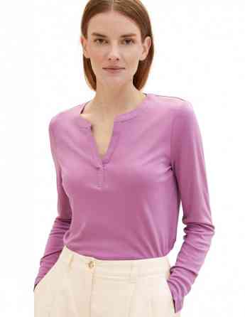 Tom Tailor - T-Shirt Henley Fabric Mix Tbilisi