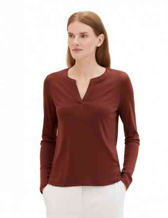 Tom Tailor - T-Shirt Henley Fabric Mix Tbilisi