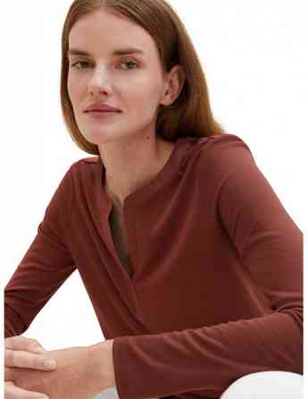 Tom Tailor - T-Shirt Henley Fabric Mix Tbilisi