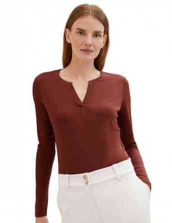 Tom Tailor - T-Shirt Henley Fabric Mix Tbilisi