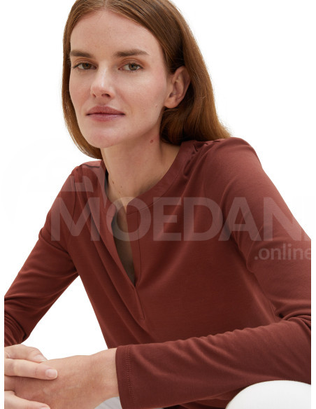 Tom Tailor - T-Shirt Henley Fabric Mix თბილისი - photo 4