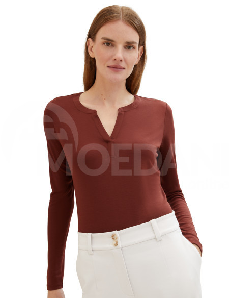 Tom Tailor - T-Shirt Henley Fabric Mix თბილისი - photo 5