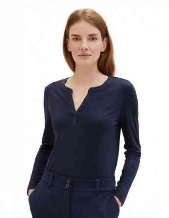 Tom Tailor - T-Shirt Henley Fabric Mix Tbilisi