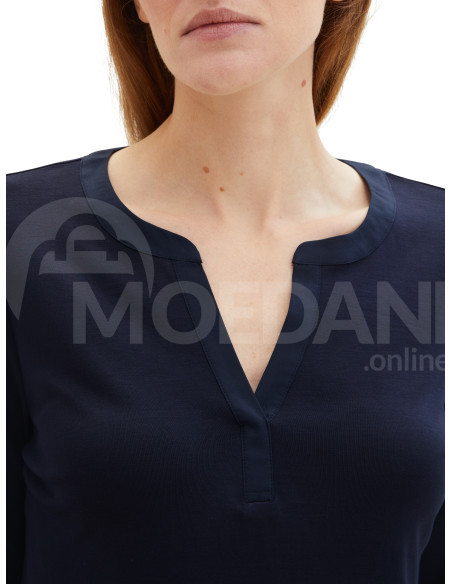 Tom Tailor - T-Shirt Henley Fabric Mix თბილისი - photo 5