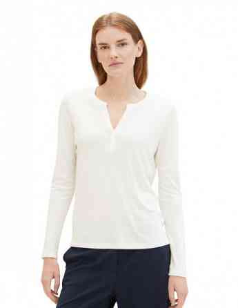 Tom Tailor - T-Shirt Henley Fabric Mix Tbilisi