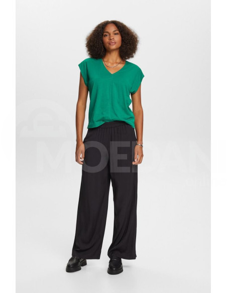 ESPRIT - V-neck T-shirt with decorative stitch, 100% cotton თბილისი - photo 3