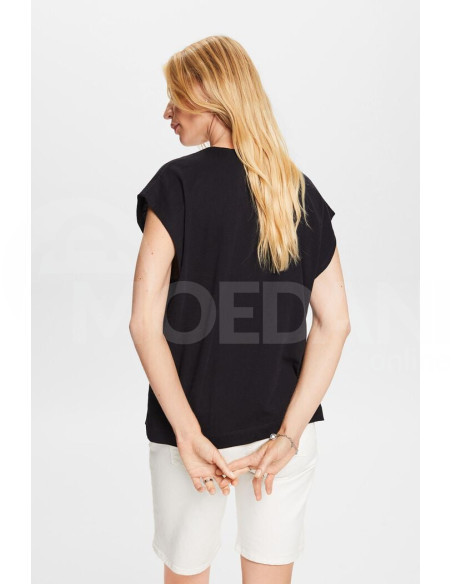 ESPRIT - V-neck T-shirt with decorative stitch, 100% cotton თბილისი - photo 4