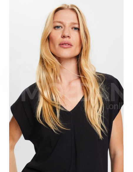 ESPRIT - V-neck T-shirt with decorative stitch, 100% cotton თბილისი - photo 3