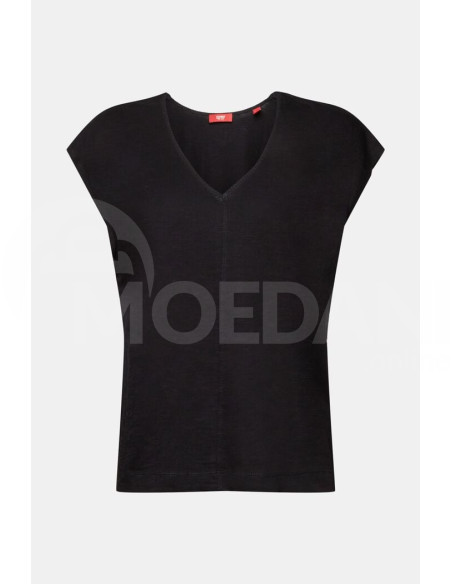 ESPRIT - V-neck T-shirt with decorative stitch, 100% cotton თბილისი - photo 7