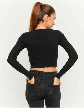 Tally Weijl - BLACK CROPPED BASIC T-SHIRT Tbilisi