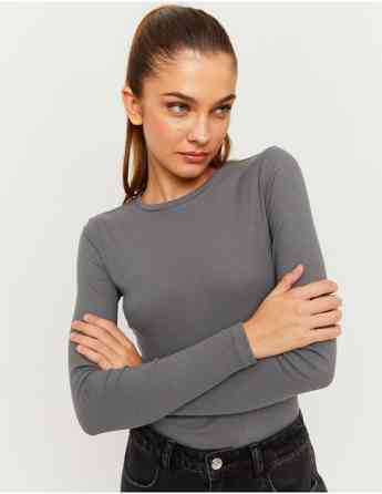 Tally Weijl - GRAY BASIC T-SHIRT Tbilisi
