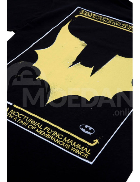Dogo - Unisex Vegan Black T-Shirt - Warner Bros Batman Black and Yellow Design Tbilisi - photo 3