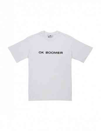 Dogo - Unisex Vegan White T-Shirt - Ok Boomer Design Tbilisi