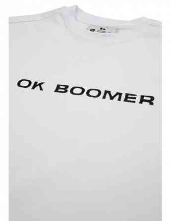 Dogo - Unisex Vegan White T-Shirt - Ok Boomer Design Tbilisi