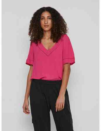 VILA - VIMESA DETAIL V-NECK S/S TOP/SU - NOOS თბილისი