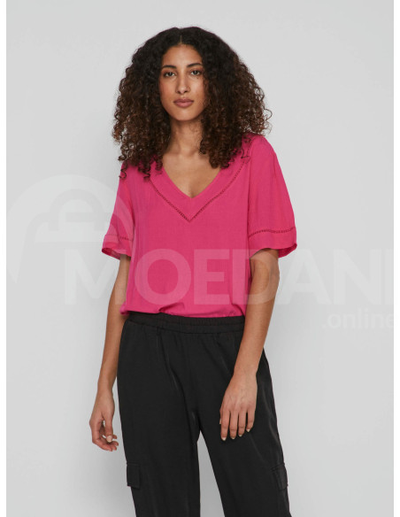 VILA - VIMESA DETAIL V-NECK S/S TOP/SU - NOOS თბილისი - photo 1