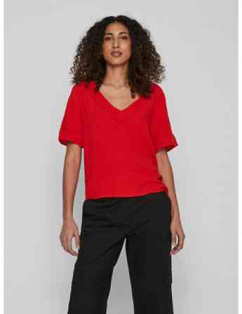 VILA - VIMESA DETAIL V-NECK S/S TOP/SU - NOOS თბილისი